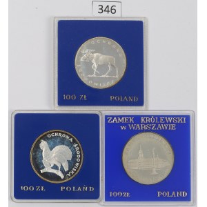 People's Republic of Poland, Set of 100 gold 1975-78 - silver