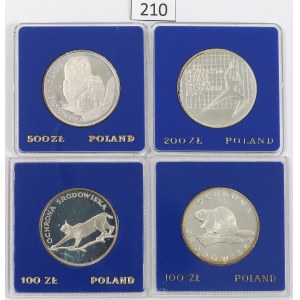 People's Republic of Poland, Set of 100-500 gold 1978-86 - silver
