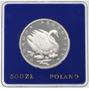 People's Republic of Poland, 500 zloty 1984 Environmental Protection - Swan
