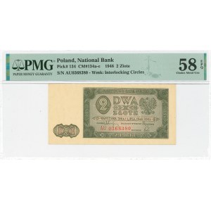 PRL, 2 Zloty 1948 AU - PMG 58 EPQ