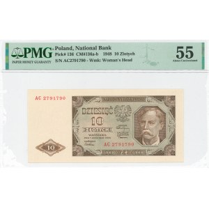 PRL, 10 złoty 1948 AC - PMG 55