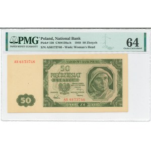 PRL, 50 zloty 1948 AS - PMG 64
