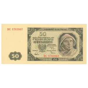 People's Republic of Poland, 50 zloty 1948 DC - ribbed paper