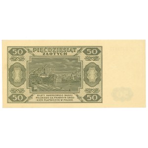 People's Republic of Poland, 50 zloty 1948 DC - ribbed paper