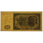 People's Republic of Poland, 50 zloty 1948 DC - ribbed paper
