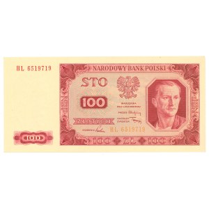 PRL, 100 Zloty 1948 HL - geripptes Papier