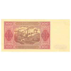 PRL, 100 Zloty 1948 IE - geripptes Papier