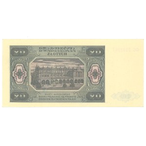 People's Republic of Poland, 20 gold 1948 GC - ribbed paper