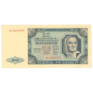 People's Republic of Poland, 20 gold 1948 CK