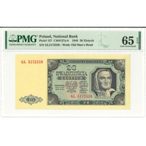 PRL, 20 Zloty 1948 GL - PMG 65EPQ