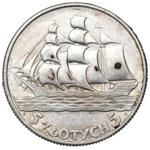 II RP, 5 Zloty 1936 Segelschiff