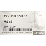 II RP, 5 Zloty 1935 Piłsudski - NGC MS62