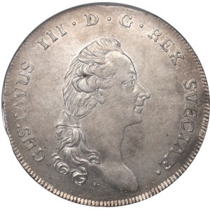 Szwecja, 1 Riksdaler 1791 - NGC AU53
