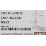 II Republic of Poland, 5 zloty 1936 Pilsudski - NGC MS62