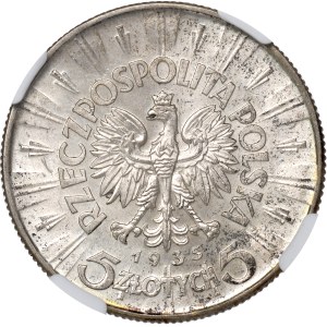 II RP, 5 Zloty 1935 Piłsudski - NGC MS62