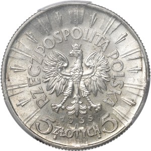 II RP, 5 Zloty 1935 Piłsudski - PCGS MS62