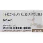 Russia, Nicholas I, Rouble 1842 АЧ - NGC MS62