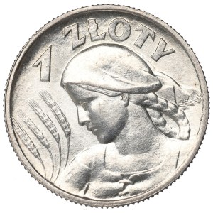 II RP, 1 Zloty 1925 (mit Punkt), London Frau und Ohren