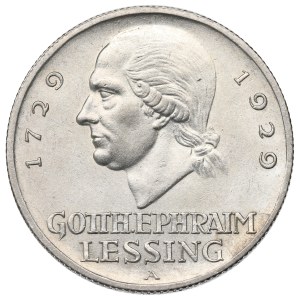 Niemcy, Republika Weimarska, 3 marki 1929, Gotthold Ephraim Lessing