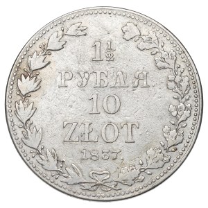 Poland under Russia, Nicholas I, 1-1/2 rouble=10 zloty MW, Warsaw