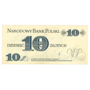 PRL, 10 złotych 1982 S - brak poddruku na rewersie - DESTRUKT !