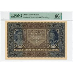 II RP, 5000 marek polskich 1920 III SERJA H - PMG 66 EPQ