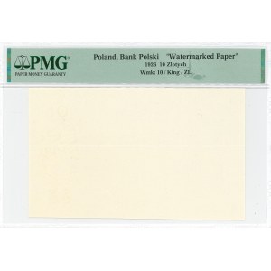 II RP, 10 zloty 1926 - watermarked paper - RARE - PMG