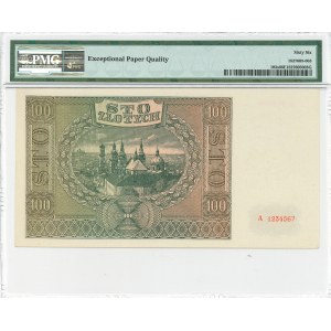 GG, 100 złotych 1941 - Ser.A 1234567 / A 8900000 - perforacja WZÓR - PMG 66 EPQ