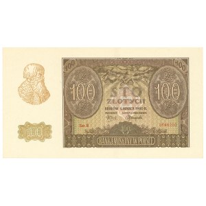 GG, 100 zloty 1940 B - ZWZ era forgery - cherry numerator