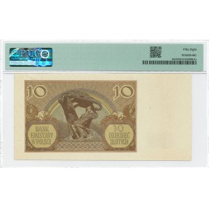 GG, 10 złotych 1940 - Wertlos PMG 58 - UNIKAT