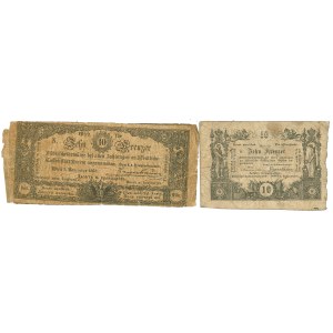 Österreich (Galizien), Satz von 2 x 10 krajcars 1860