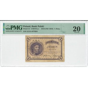II Republic of Poland, 1 zloty 1919 - PMG 63