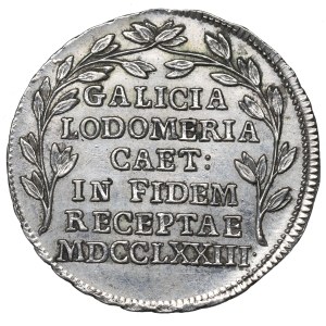 Galicia, token - tribute of Galicia and Lodomeria 1773 - busts