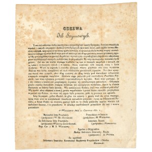 November Uprising - proclamation