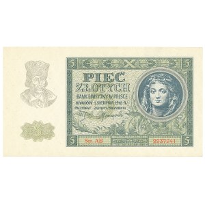 GG, 5 zl. 1941 AB - velmi vzácná série