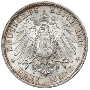 Deutschland, Württemberg, 3 Mark 1911, Stuttgart - Hochzeitstag