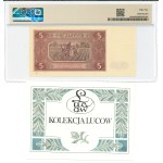 PRL, 5 zloty 1948 - ser. A 0000000 - AKCEPT -PMG 55 RARE Ex LUCOW