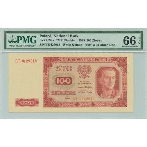 PRL, 100 Zloty 1948 ET - PMG 66EPQ