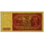 People's Republic of Poland, 100 gold 1948 HW - striped paper PMG 64