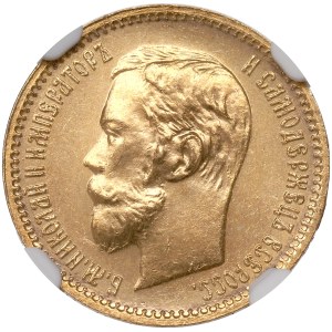 Russia, Nicola II, 5 rubli 1902 AP - NGC MS66