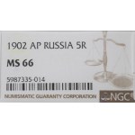 Russia, Nicola II, 5 rubli 1902 AP - NGC MS66