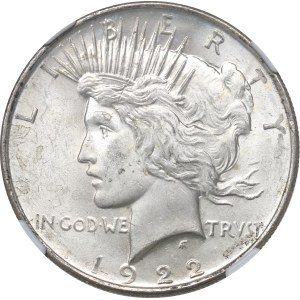 USA, Dollaro della pace 1922 - NGC MS63