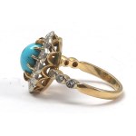 Ring with diamonds and turquoise