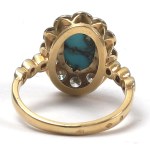 Ring with diamonds and turquoise