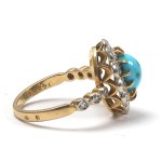 Ring with diamonds and turquoise