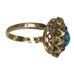 Ring with diamonds and turquoise