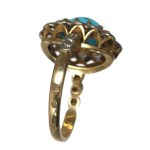 Ring with diamonds and turquoise