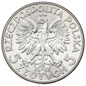 II RP, 5 Zloty 1933 Kopf einer Frau