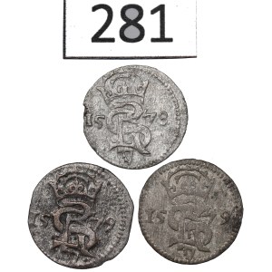 Courland, Gotard Kettler, lot of 2 denarii 1578-79, Mitau