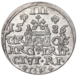 Stephen Bathory, 3 groschen 1586, Riga